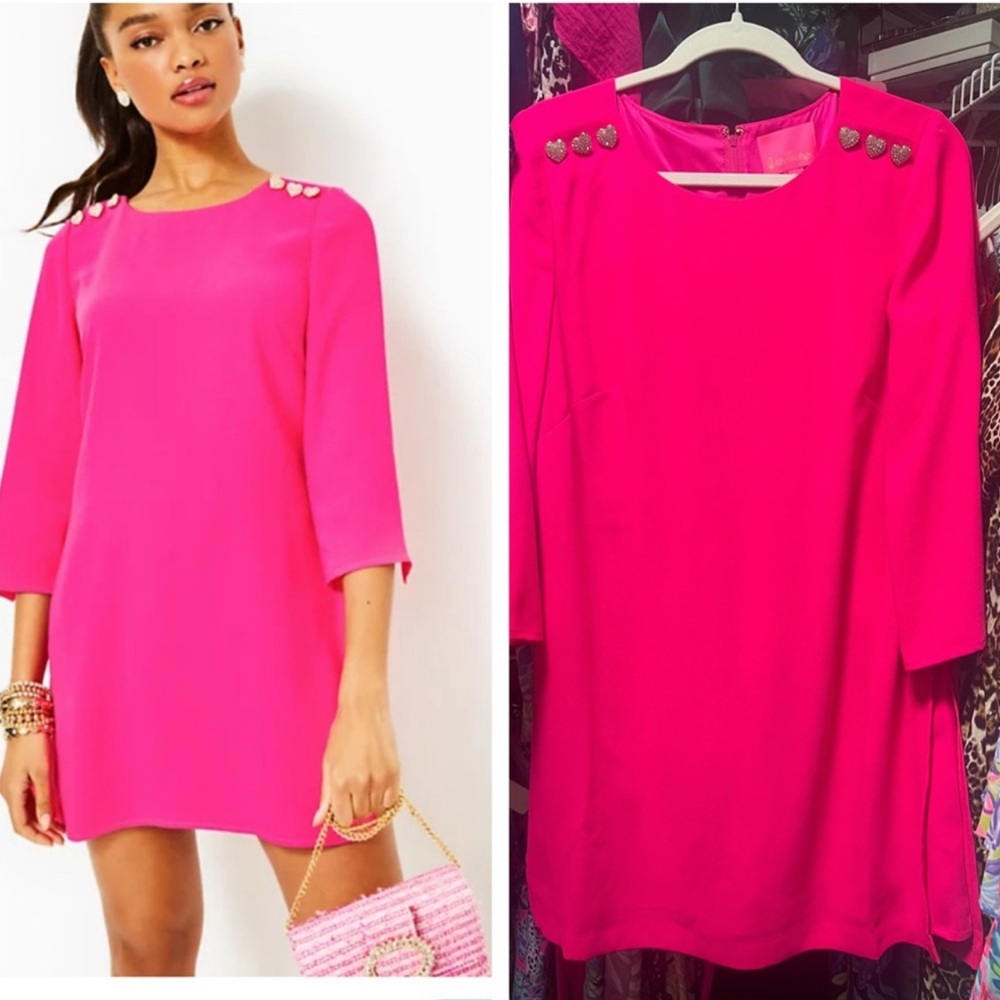 Pink Embellished Sheath Mini Dress